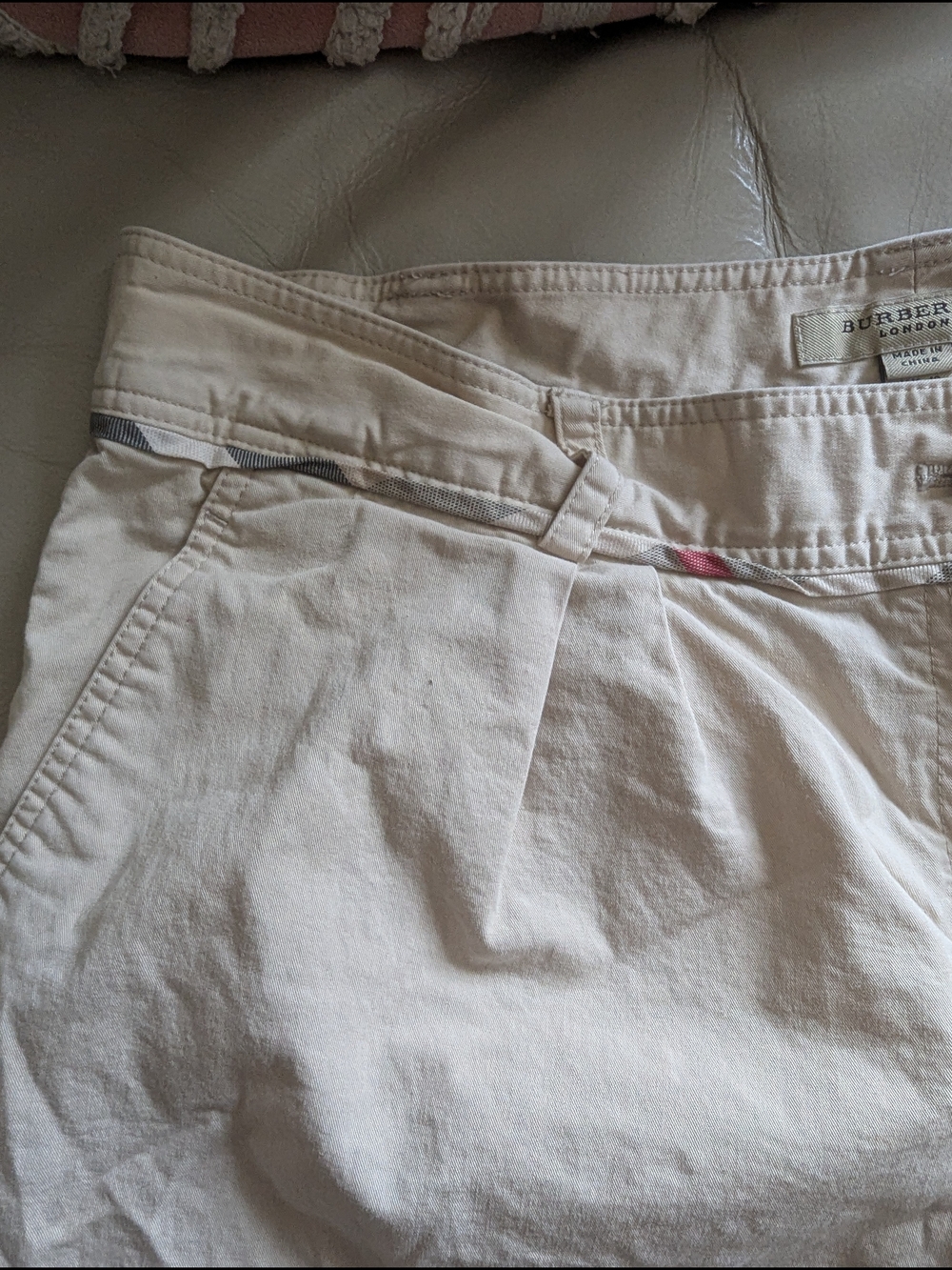 Burberry Cream Chino Bermuda Shorts - Picture 5 of 10